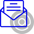Icon of letter inside envelope and @ symbol