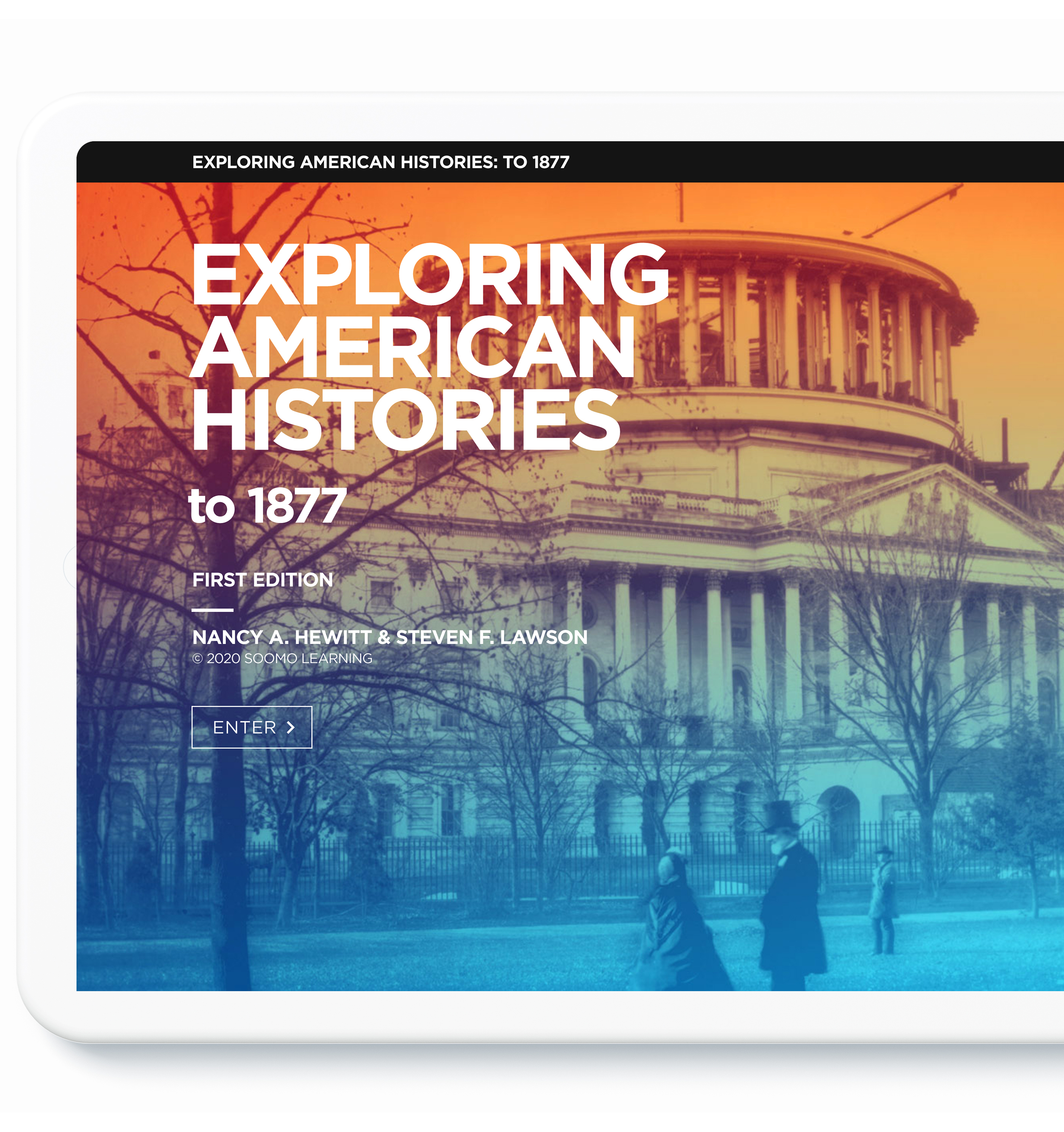 Tablet screen displaying U.S. History 1 cover